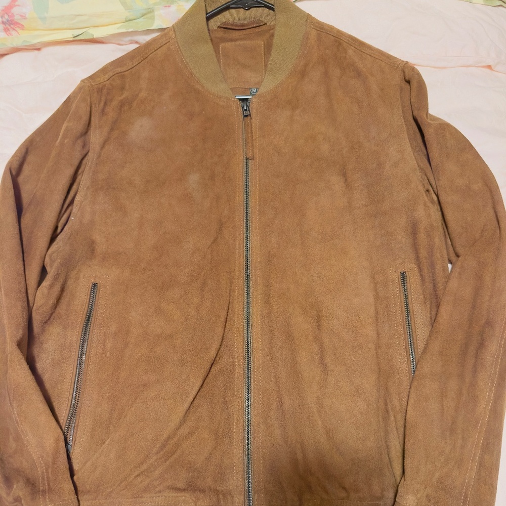 Suede bomber jacket